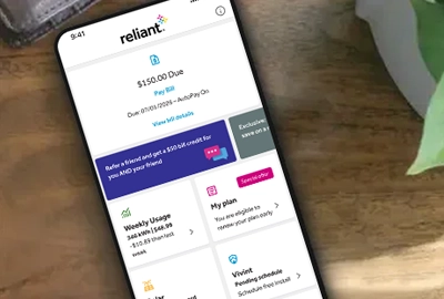 Reliant app on smartphone screen