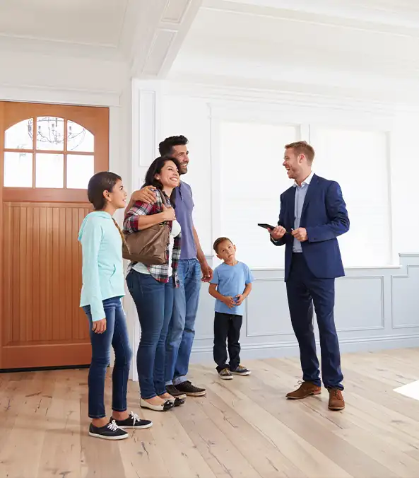 Family touring a residence to rent