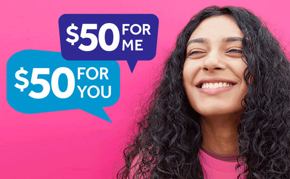 Refer friends and family and earn unlimited $50 electricity bill credit
