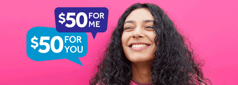 Refer friends and family and earn unlimited $50 electricity bill credit
