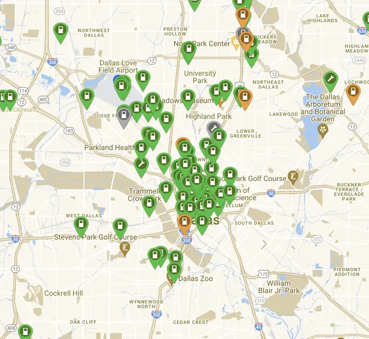 Image of the PlugShare app on the phone