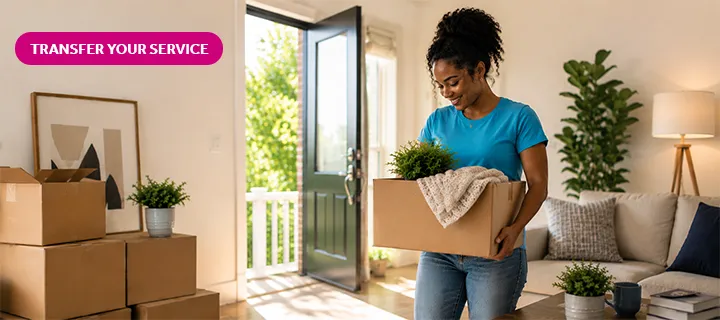 Woman packing room up