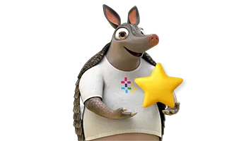 Hugo with a floating star