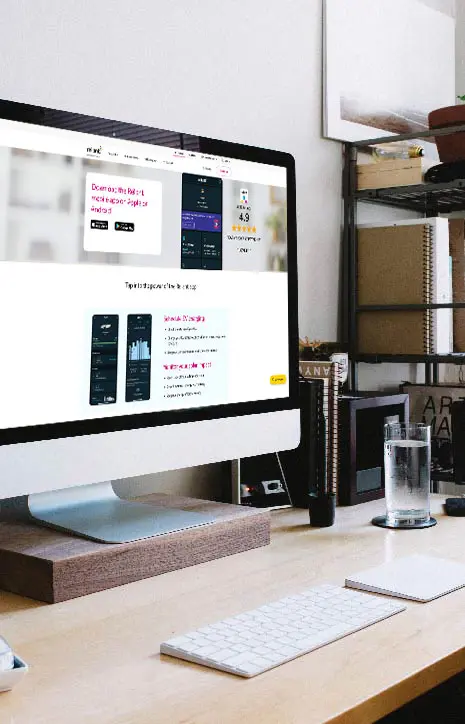 Laptop image of a Reliant webpage promoting the Reliant App