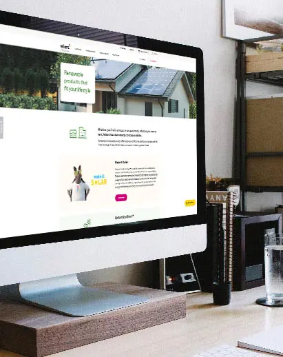 Computer image promoting Reliant webpage