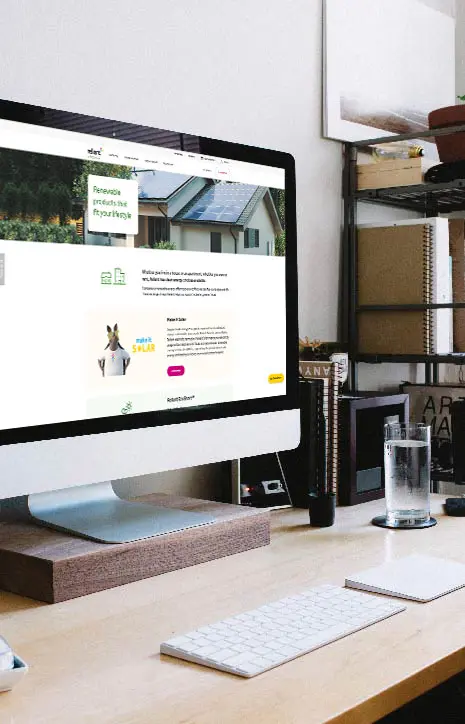 Computer image promoting Reliant webpage