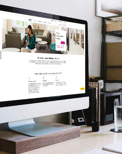 Computer image promoting Reliant webpage