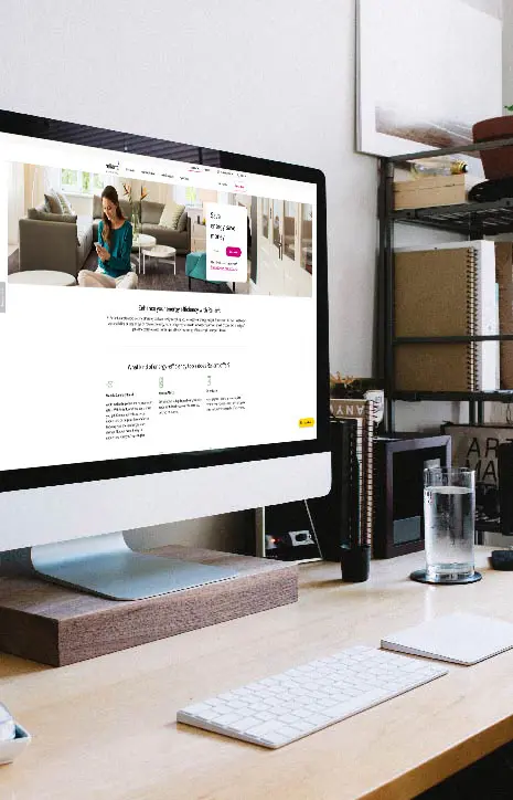 Computer image promoting Reliant webpage