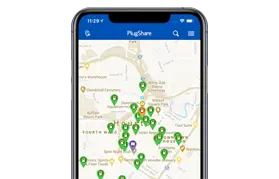 Image of Plugshare app on phone