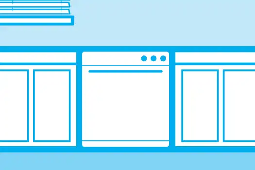 Illustration of a kitchen dishwasher