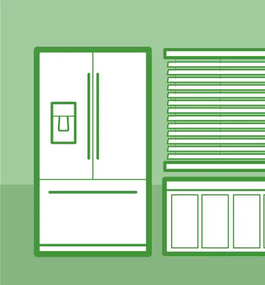 Illustration of a kitchen refrigerator