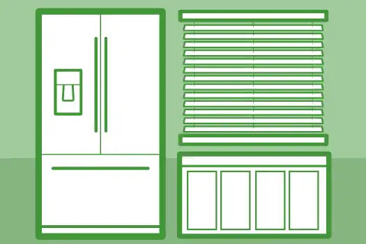Illustration of a kitchen refrigerator