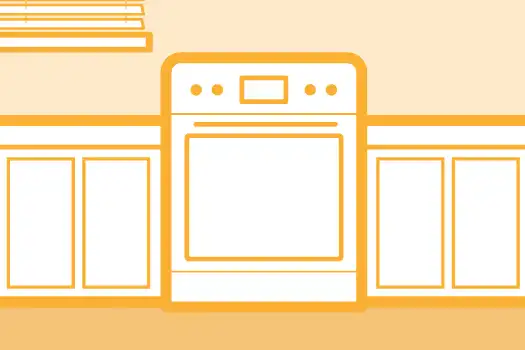 Illustration of a kitchen stove counter