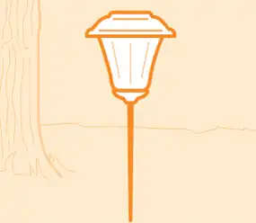 Illustration of an outdoor lamp post in the color orange