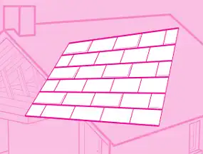 Illustration of a roof in the color magenta