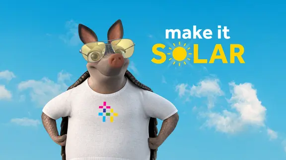 Image of Hugo with the Make It Solar Logo