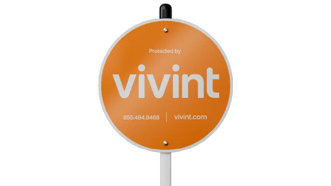 Vivints orange yard sign