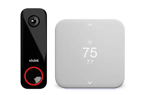 Vivint doorbell and thermostat