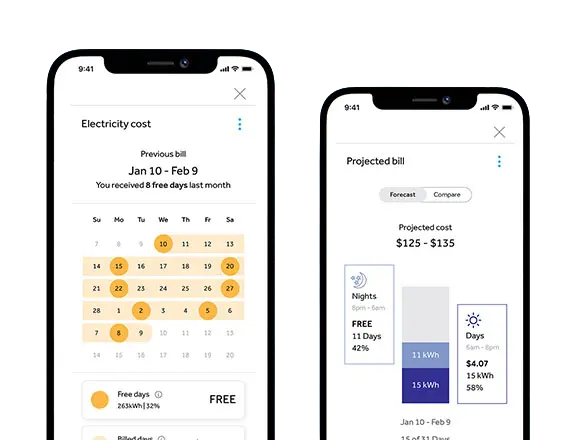 Phone screens of the Reliant app Truly free tracker