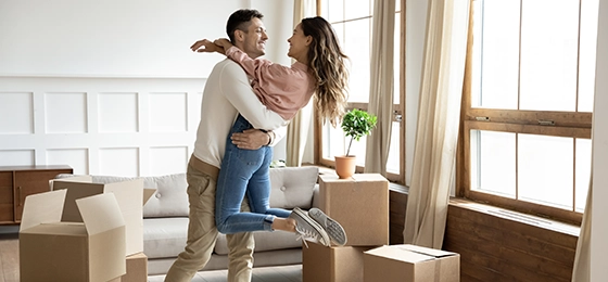 Happy couple excited for new home