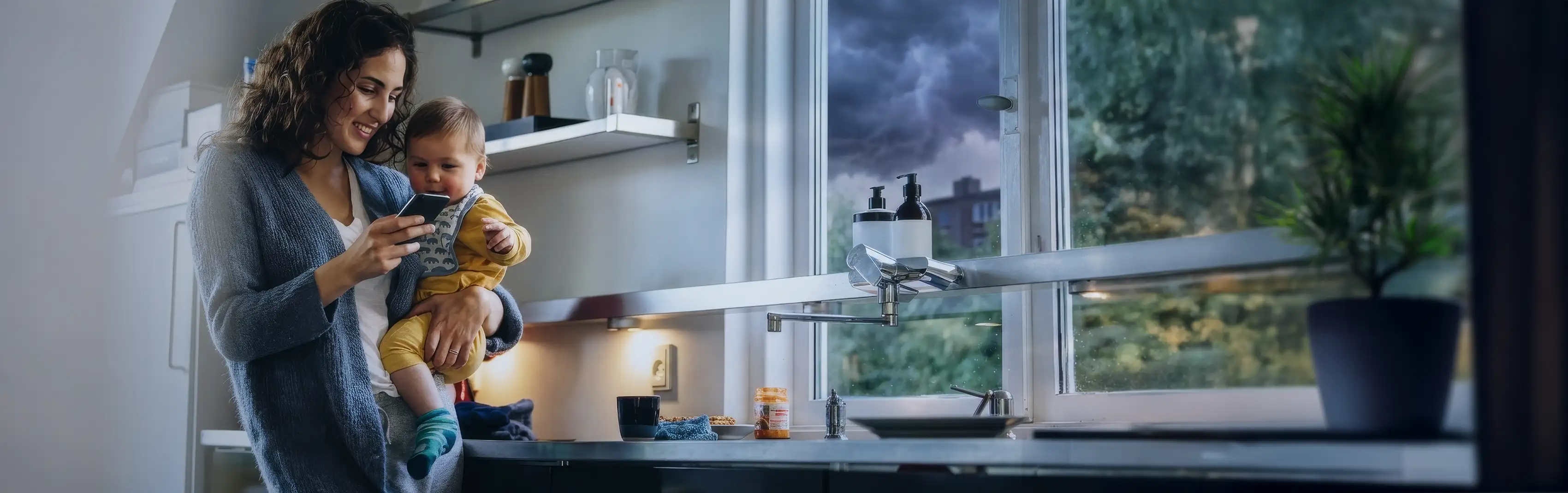 During the storm
