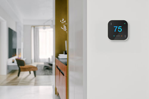 generic smart thermostat on wall